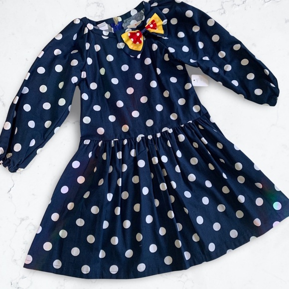 Hand Crafted Other - Miss Smarty Pants New Hand Crafted Navy Blue Polka Dot Dress Girls Size 7